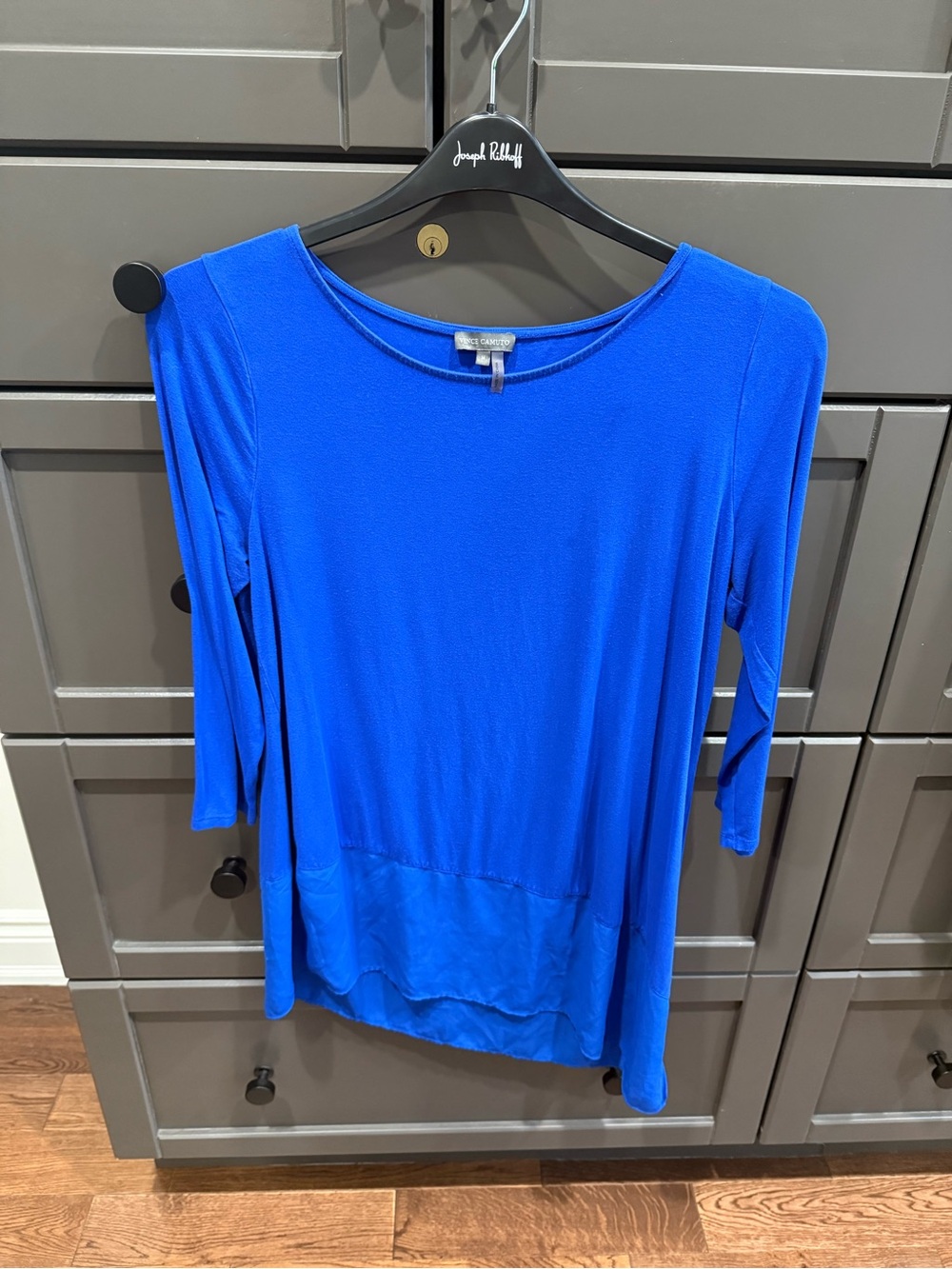 Vince Camuto Asymetrical Royal Blue 3/4 Sleeve Tunic